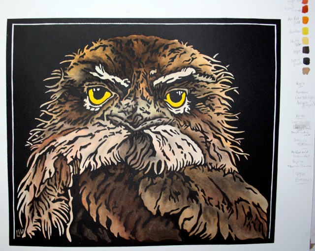 Handcolouring Linocuts – Tawny Expressions – first hand coloured drafts ...